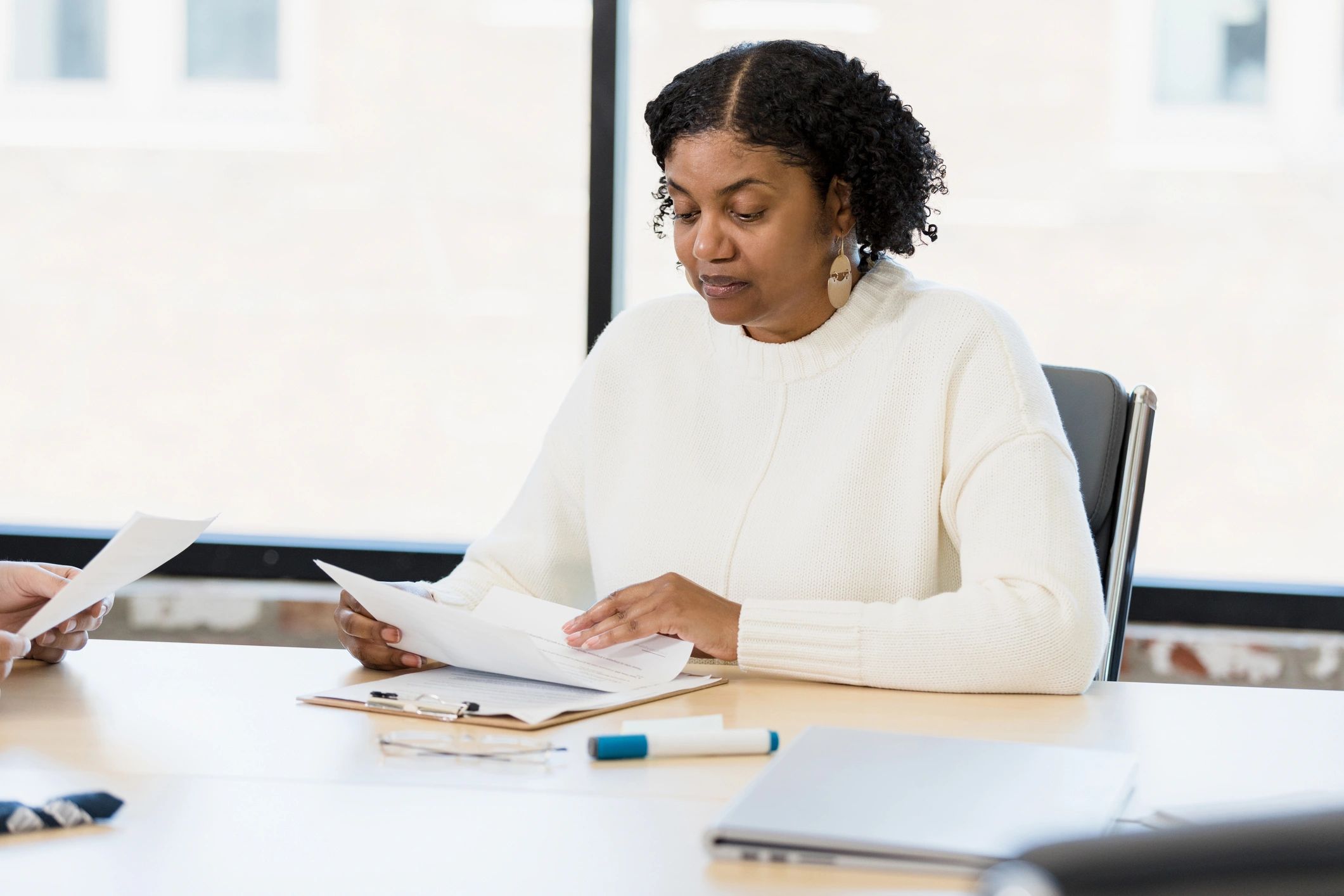 Professional reviewing medical billing documents