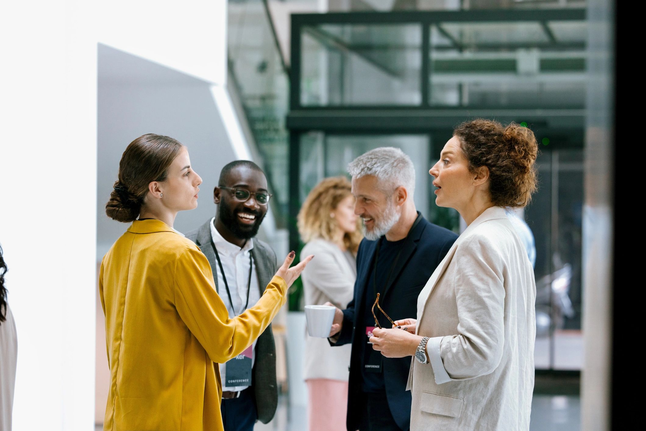 Business professionals meeting to discuss a commercial account